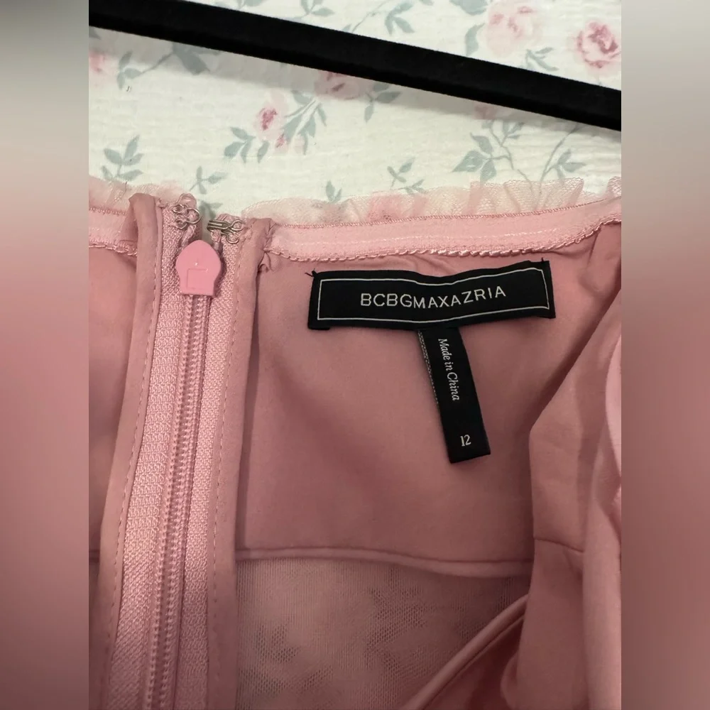 BCBGMAXAZRIA Corset Tulle Gown in Pink Tint - Picture 10 of 11